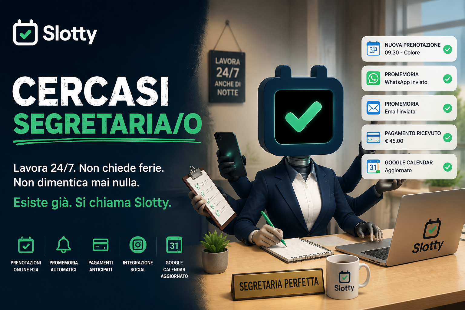 Il segretario perfetto che non va mai in ferie? Si chiama Slotty